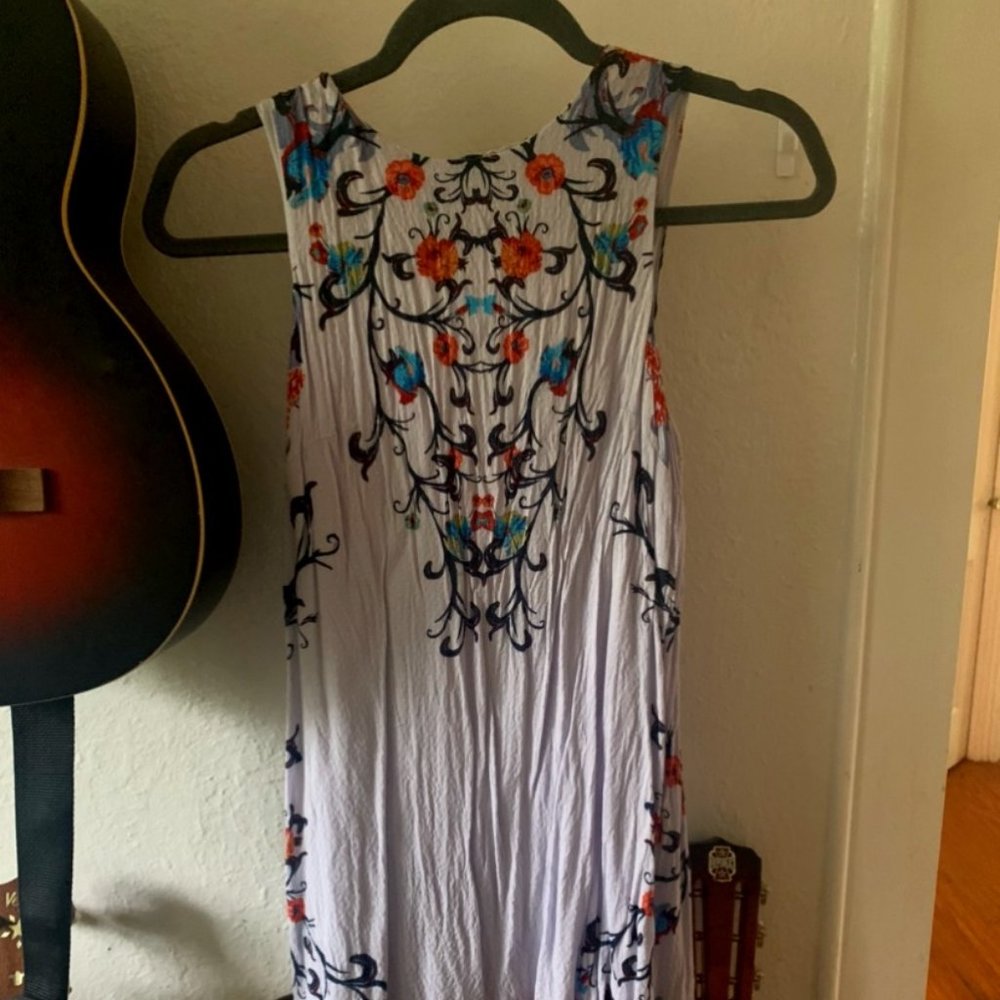 Ecote Short Boho Dress Floral Lilac